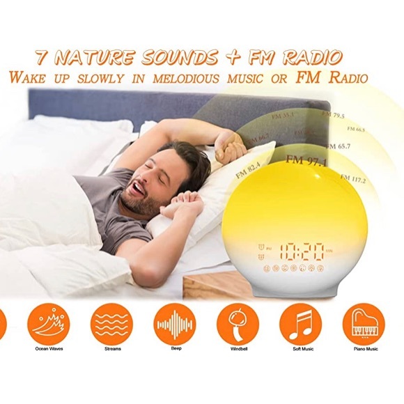 ecozy Sunrise Alarm Clock for Heavy Sleepers Smart Wake Up Light w/ Sunrise - Picture 5 of 5